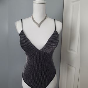 Gray Medium spaghetti strap bodysuit